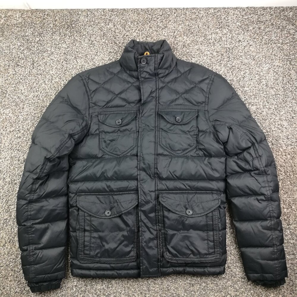 Timberland Jacket Duck Down Quilted Puffer Ripstop Black Full Zip Mens XS